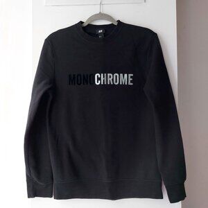 Cotton Blend Black MONOCHROME Statement Sweatshirt Unisex